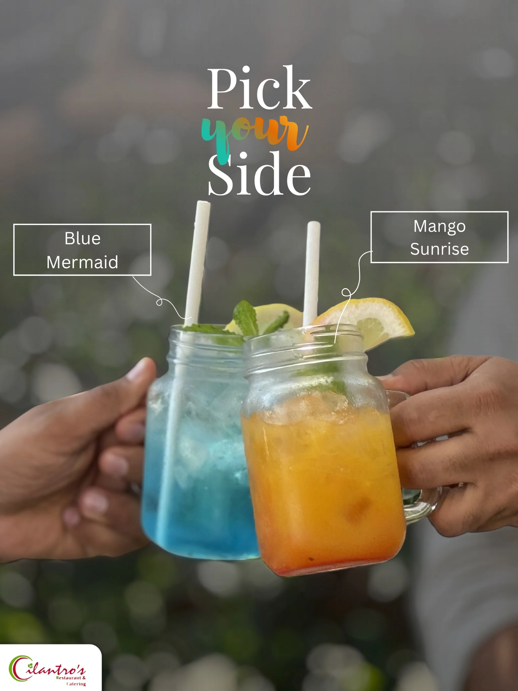 What side you are picking today? 
Blue mermaid 🍸or Mango sunrise 🍹

📍 Cilantro&rsquo;s Gateway 
 ‼️Patio is open!😋

#summerfood #winnipegsummer #wpgfoodlovers #winnipegfood #wpgfood