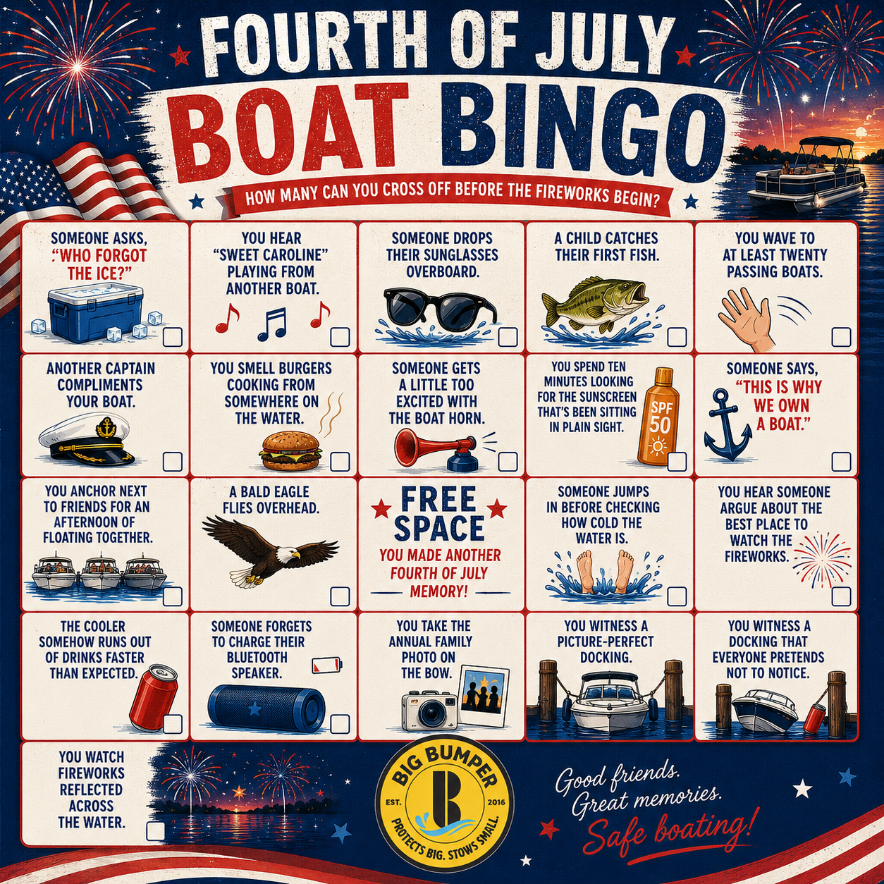 Fourth of July Boat Bingo