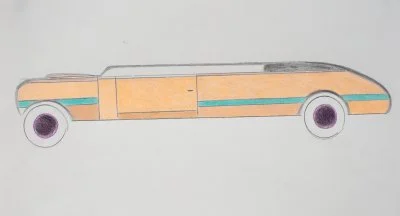 Alan Ward / Neon Orange with Turquoise Stripe Car / 2025