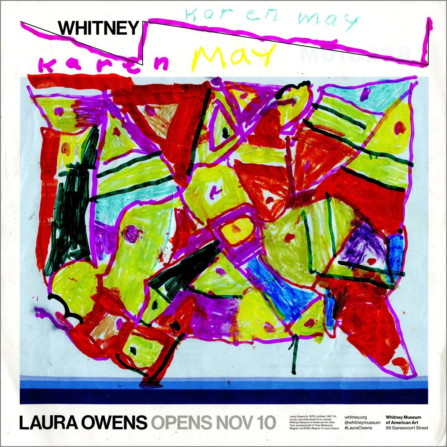 Karen May /  Untitled (Whitney / Laura Owens) / 2018