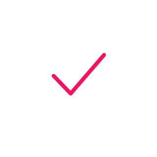 A shield icon with a pink checkmark symbol in the center.