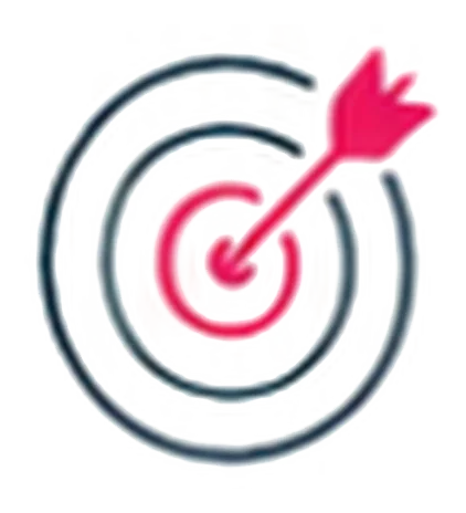 An illustration of a target with an arrow hitting the bullseye, representing goal achievement or precision.