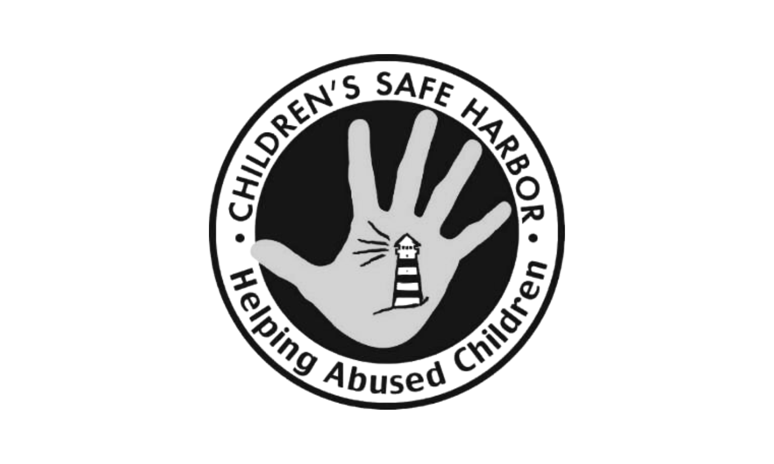 Official emblem of the Children's Safeguarding Board, featuring a black background with a hand symbol and surrounding text.