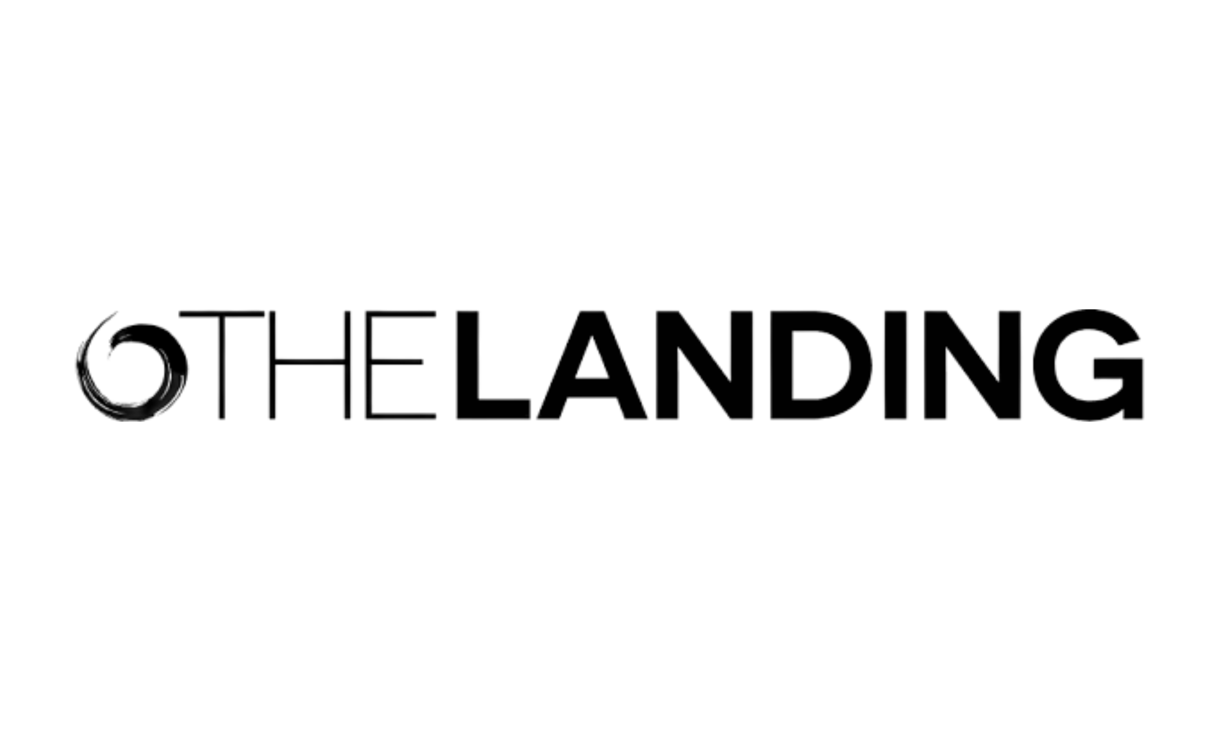 Logo for The Landing with a stylized house and upward arrow
