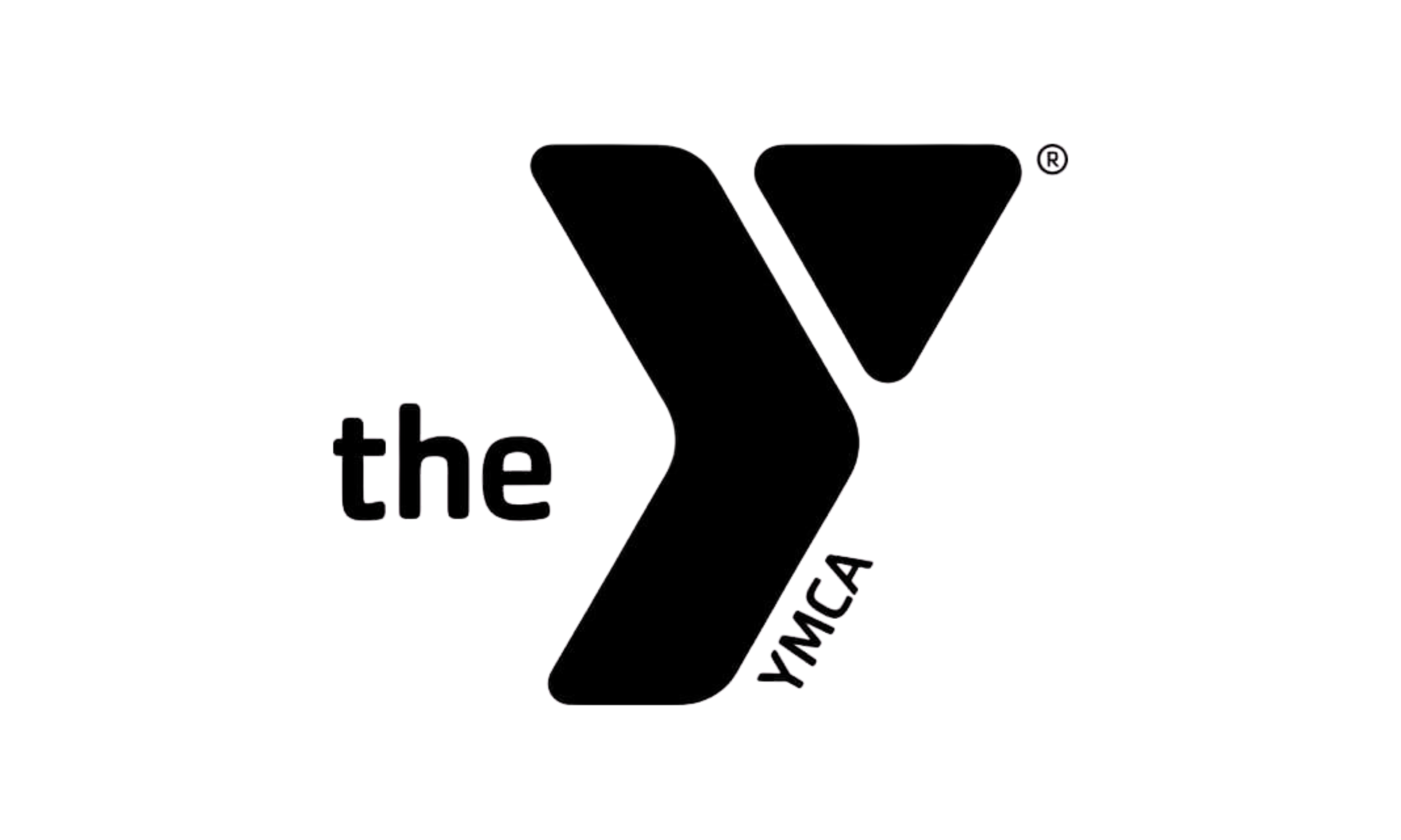Logo of the YMCA with in the color black and the text 'the Y' in black.