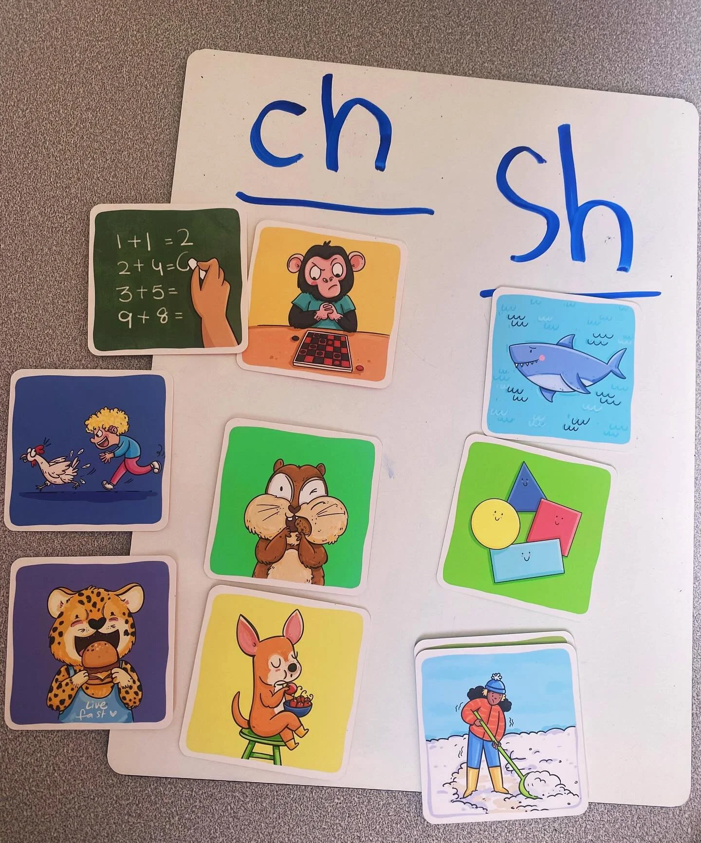 Using picture cards to HEAR 👂 the difference between SH &amp; CH in our literacy session &hearts;️🔠✏️ #literacymatters  #slp #ortongillingham