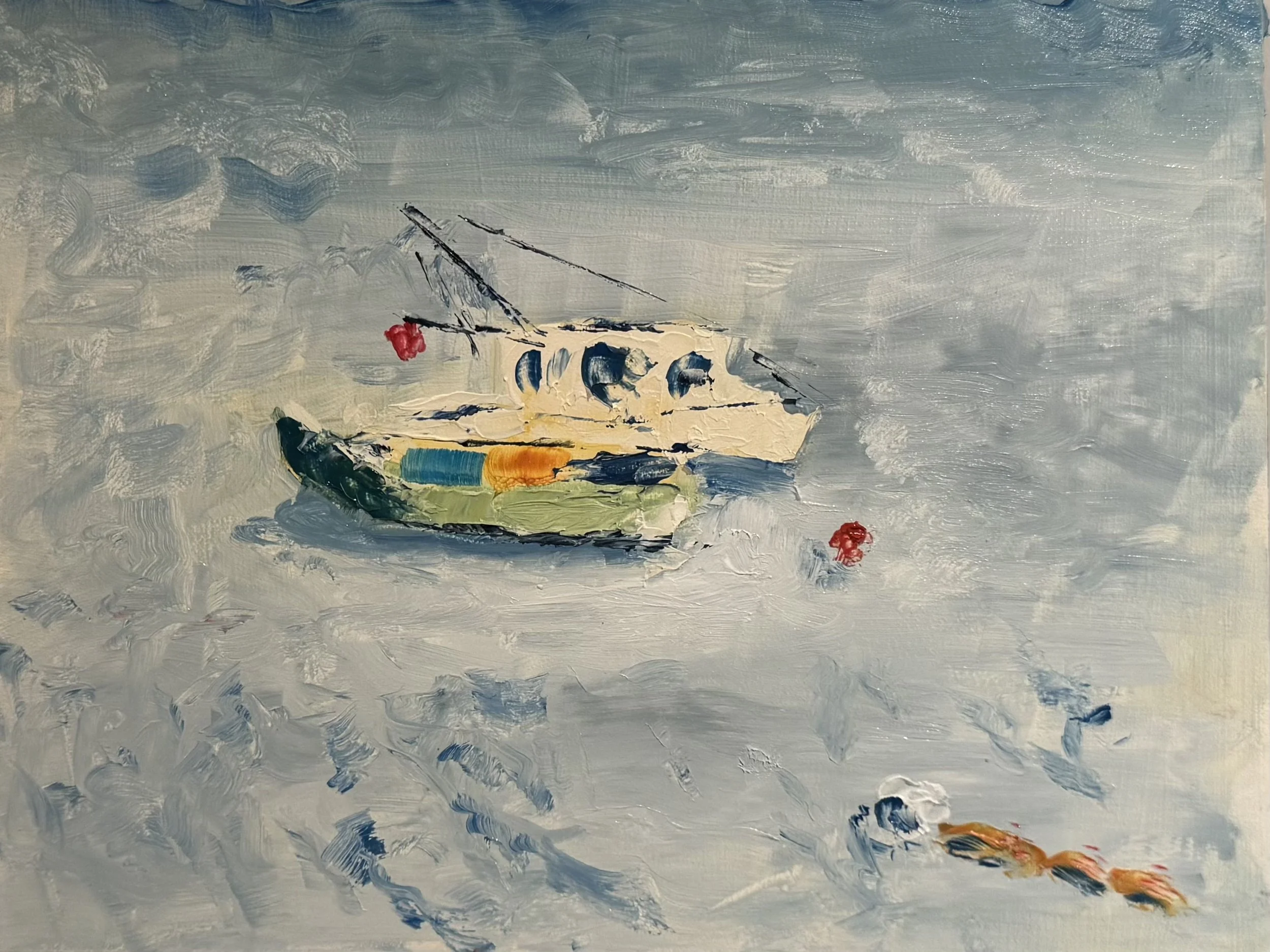 Harbor, South Bristol, Maine. Oil on panel. 6x8.