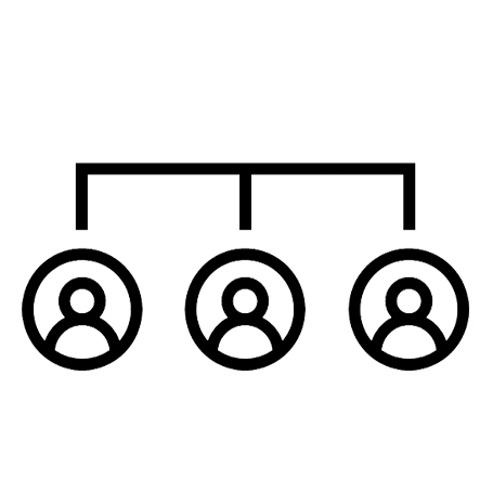 Horizontal Bar Leading Down to People's Profiles