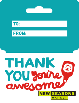 Image of printed thank you gift card
