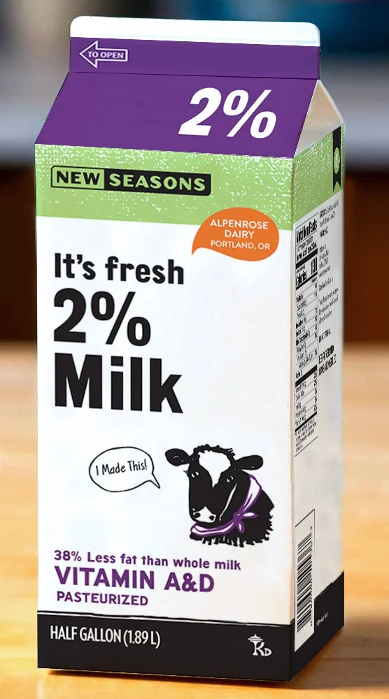Image of 1/2 gallon 2% milk, third iteration of design