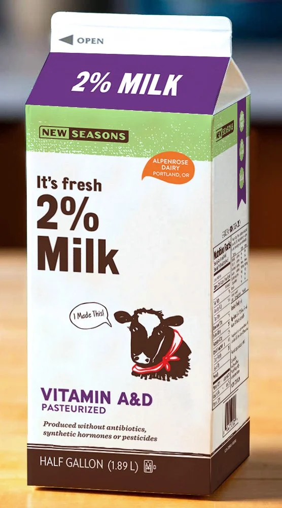Image of 1/2 gallon 2% milk, second iteration of design