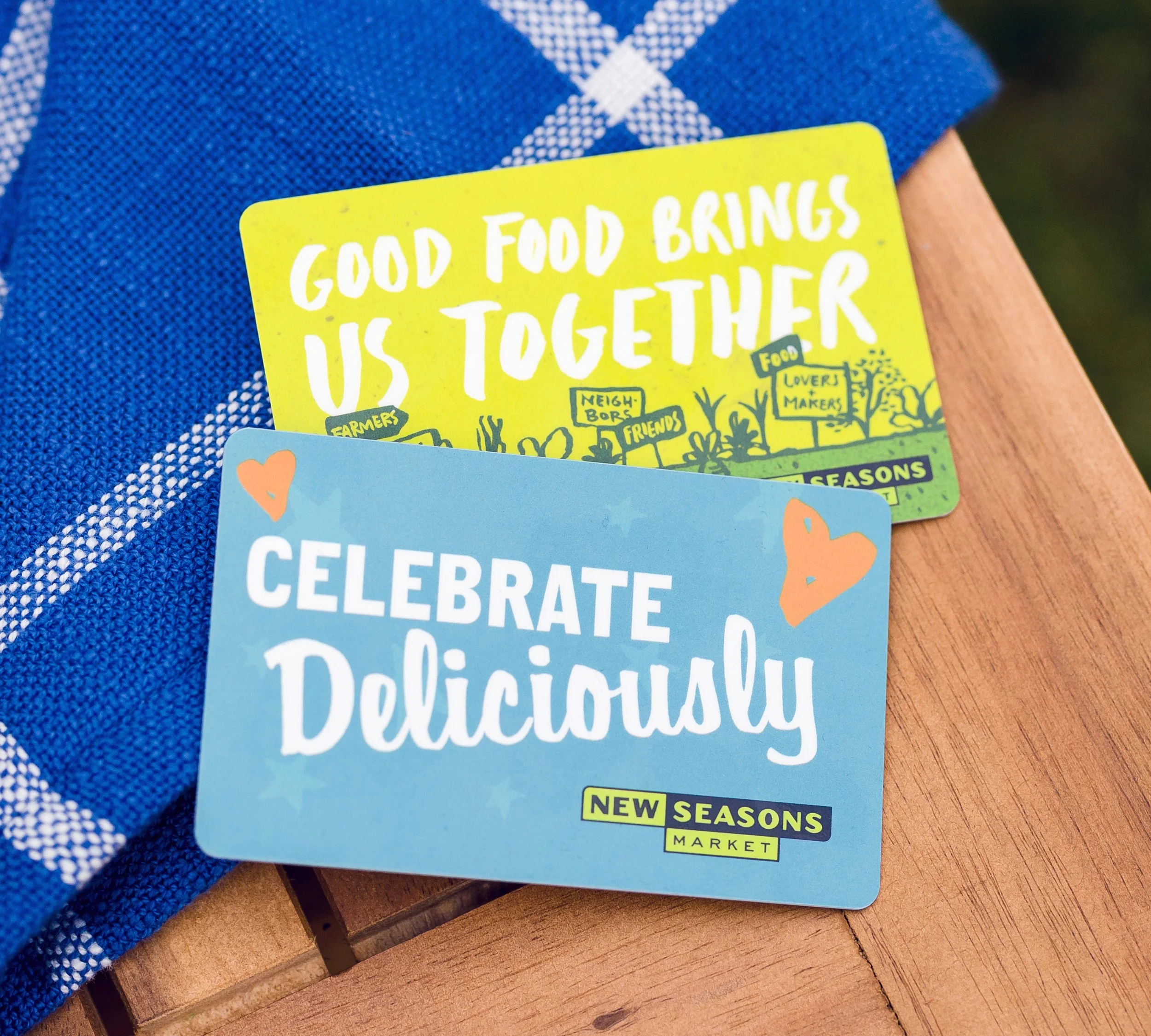 Image of old gift card design on a table