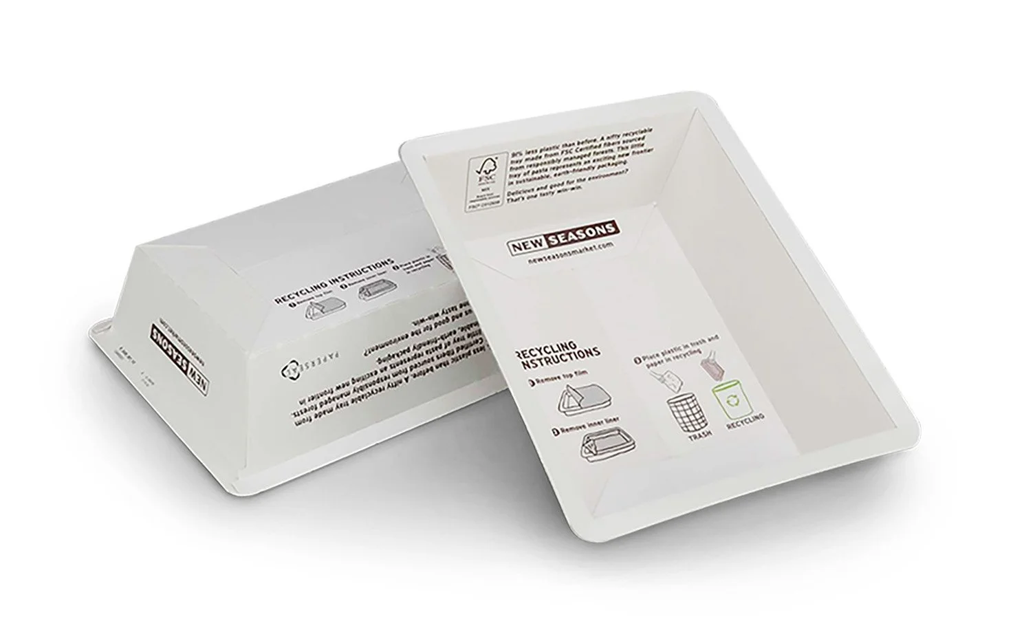 3D mock-up of pasta box showing inside graphics as well as graphics on the outisde.