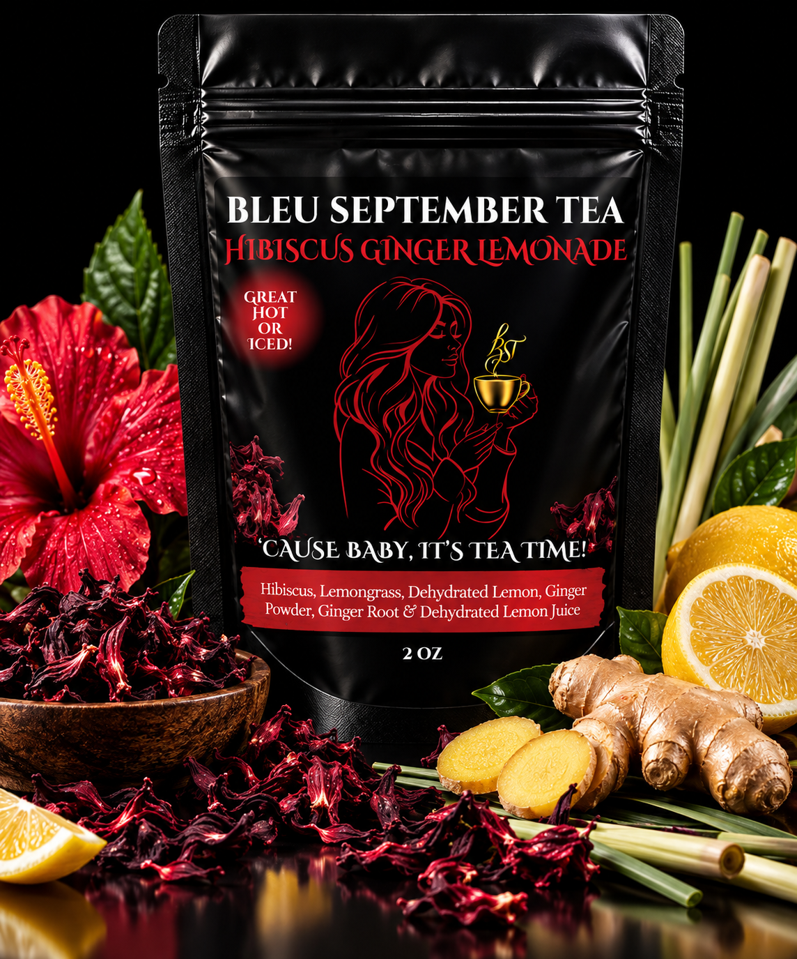 HIBISCUS GINGER LEMONADE (SUPPORTS ANTIOXIDANT ACTIVITY)