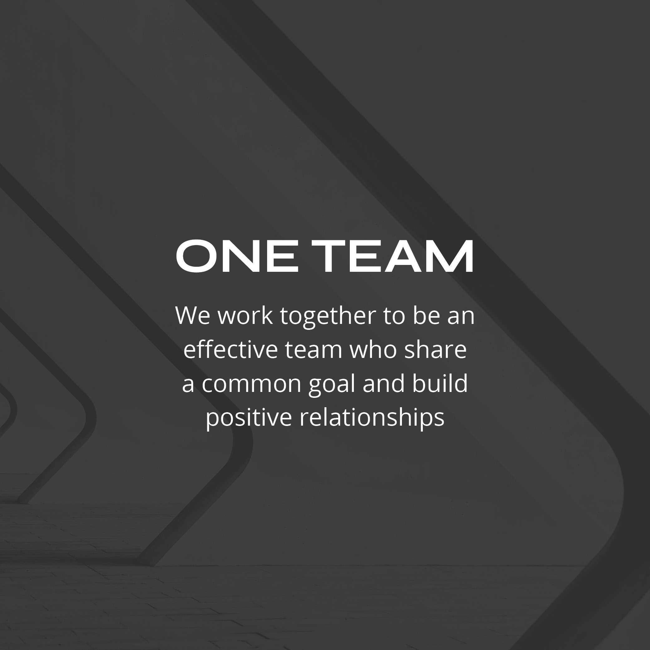 Our Value: One Team