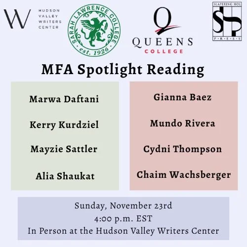 MFA Spotlight Reading (Hudson Valley Writers Center)
