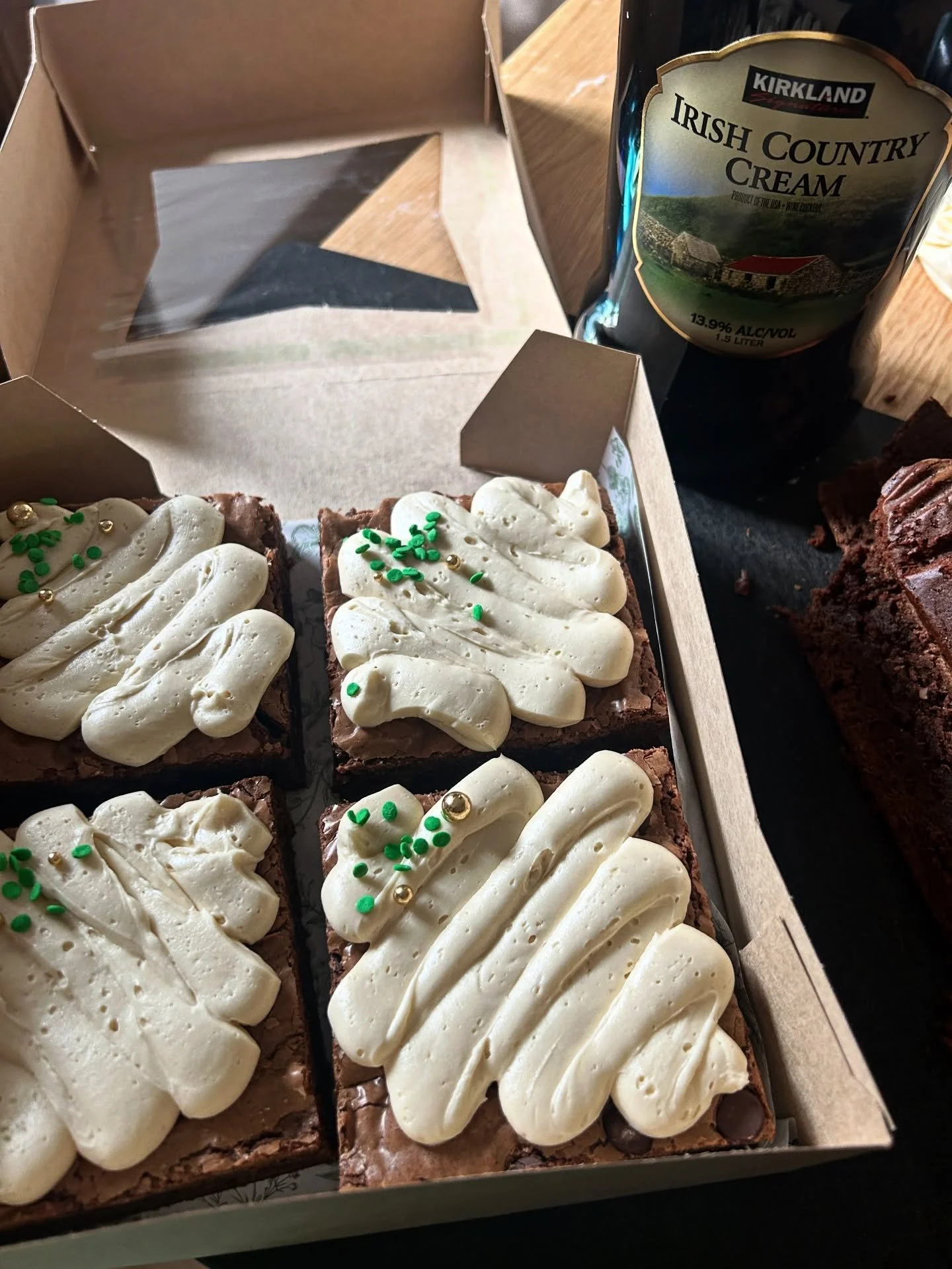 Irish Cream Buttercream on our Malted Brownies is 🧑&zwj;🍳 😘 snag your 4-pack for porch pickup on Monday 3/16. go to thestorybookkitchen.com to order
