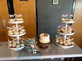 baby shower cake and cupcakes