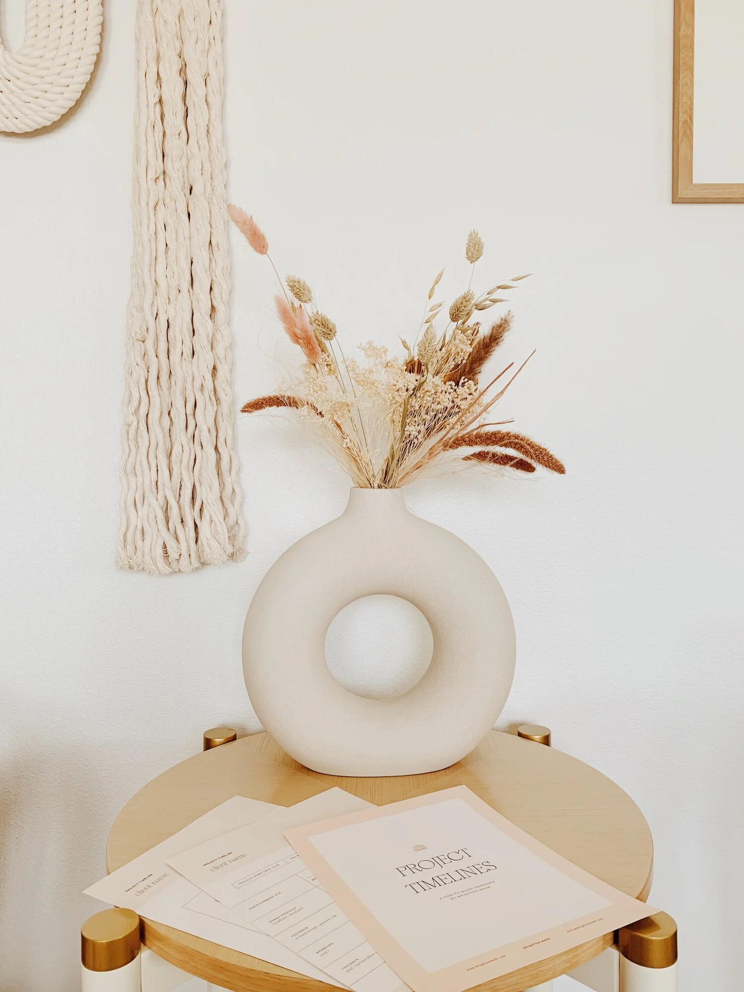 Boho Home Decor Vase with Grasses