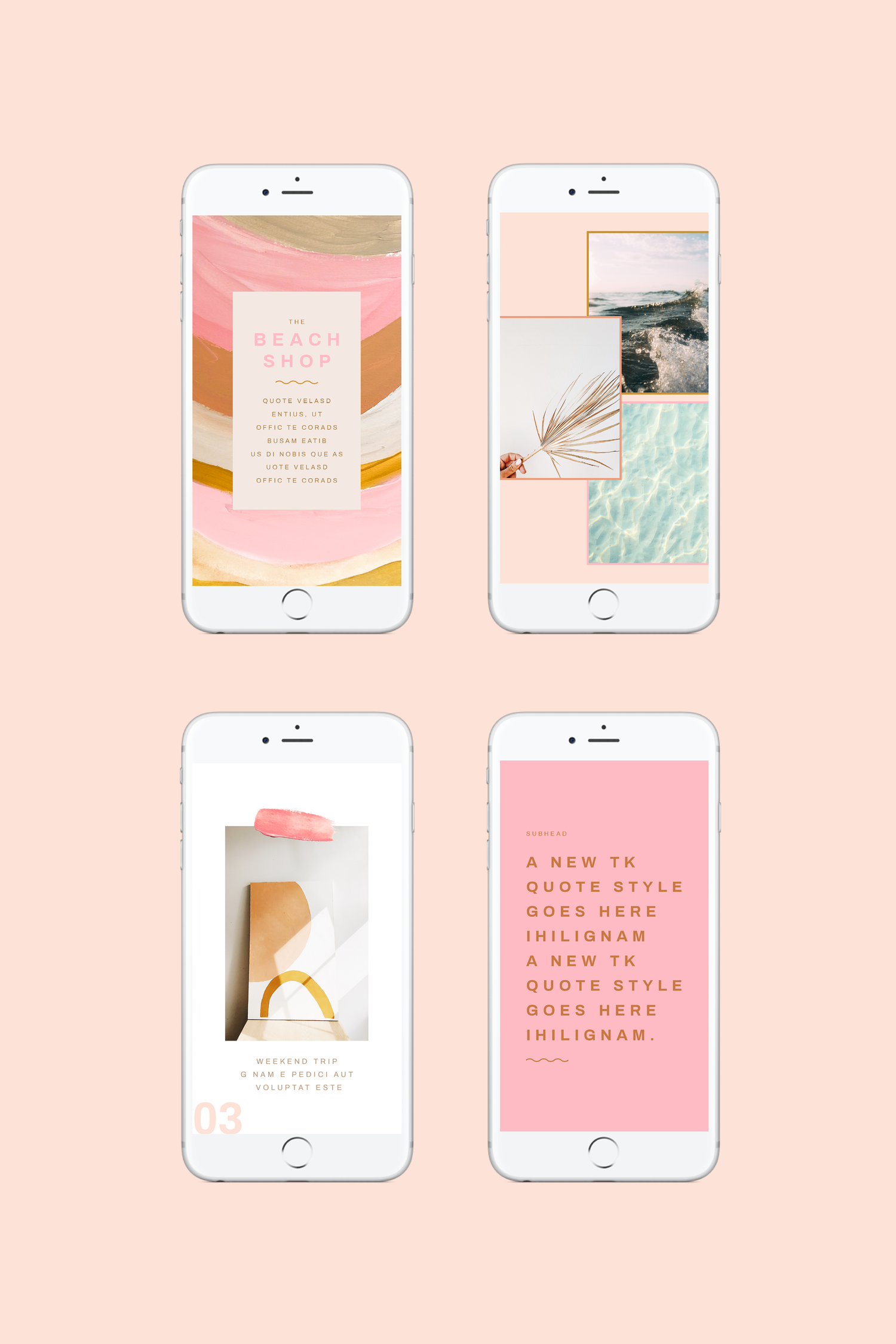 Boho Pinks and Browns Instagram Template Designs