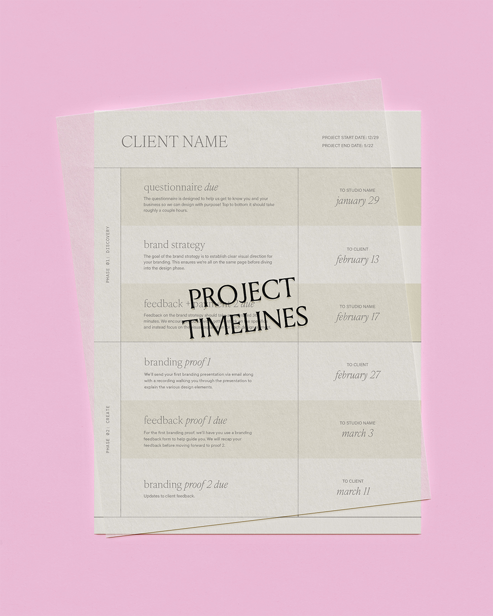 does your client experience kind of suck? enter: project timelines
