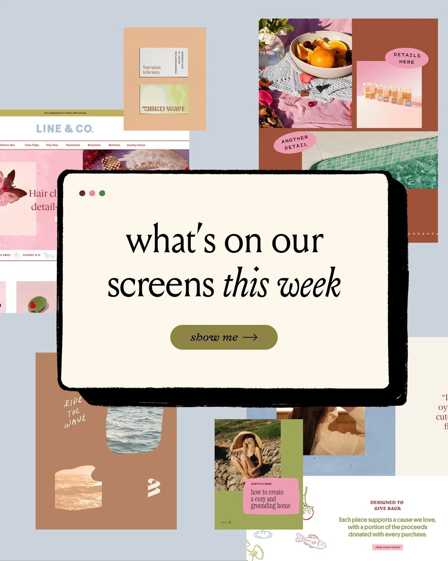 What&rsquo;s on our screens this week 👀

Unfortunately I have 500 tabs open at all times, even though I only need 4 of them (but refuse to close).

Swipe to see some in-progress werk that we&rsquo;ve been obsessively tweaking. Which one is calling y