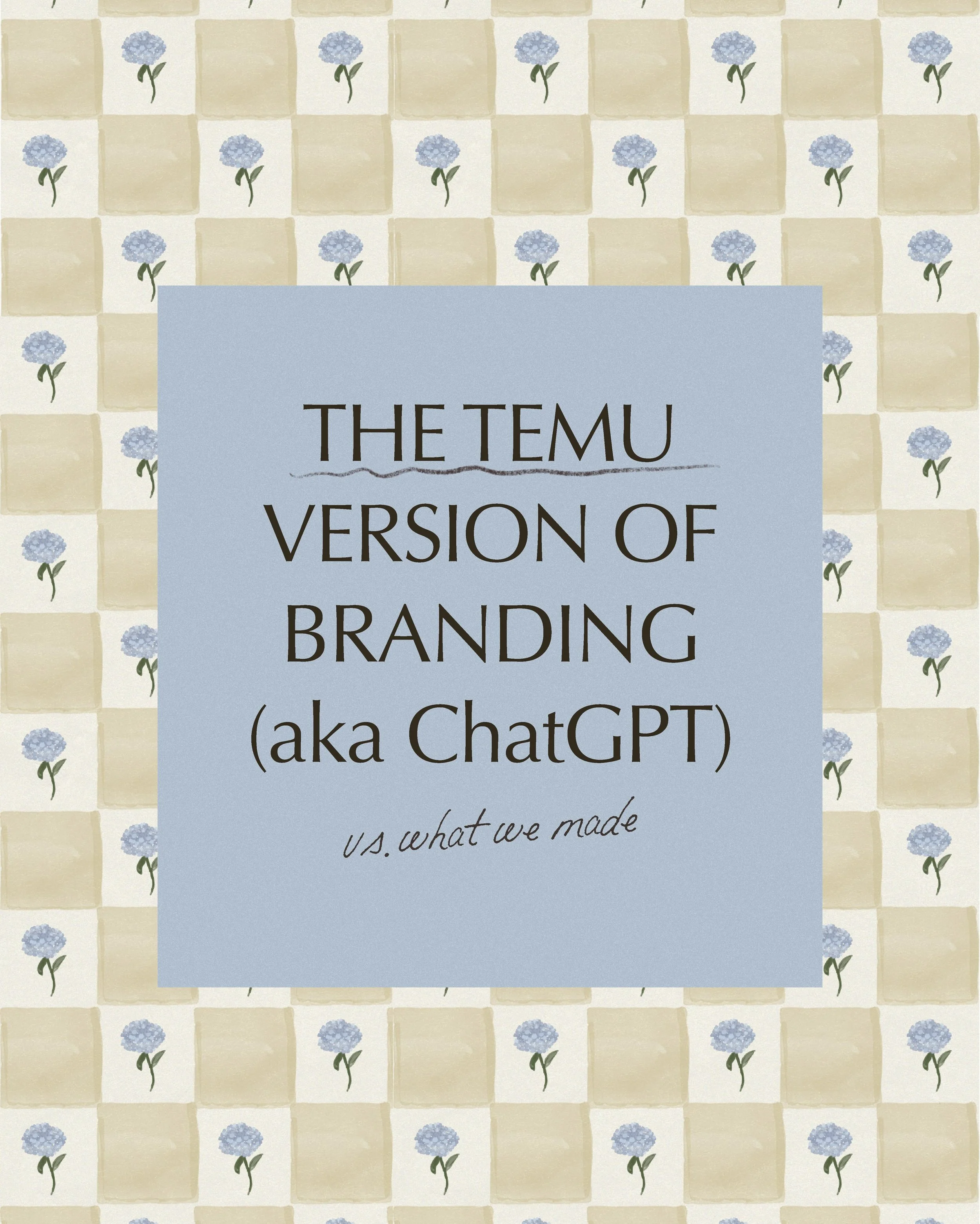 The Temu version of branding is using AI and you cannot convince me otherwise 🤣

@victoria_devine said this on my last Claude versus designer comparison and I couldn&rsquo;t agree more LOL.

Swipe to see the magic we made for @balancedbeyars 💛💛💛