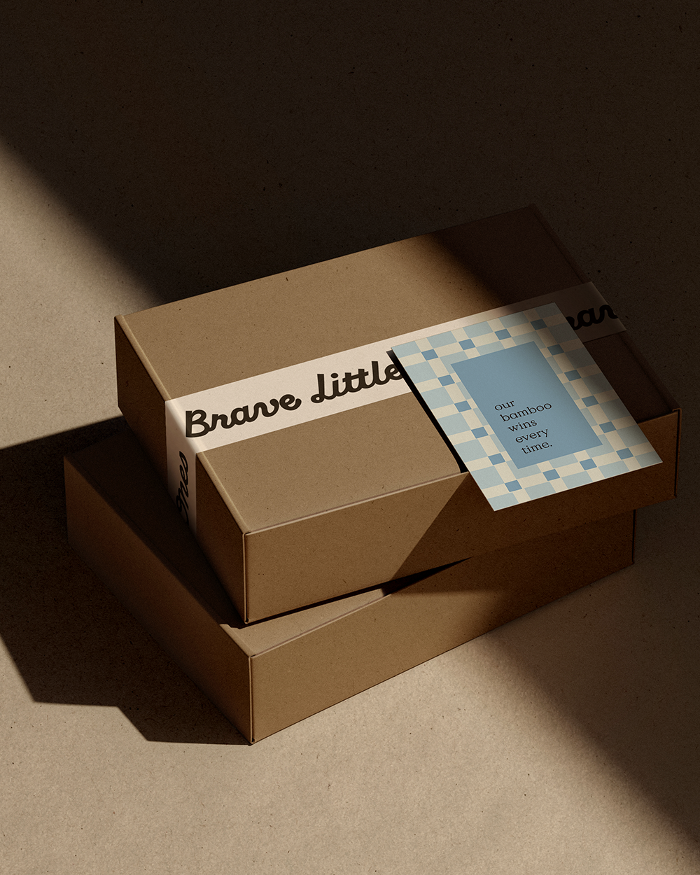 brave little ones custom tape design and card shown on box