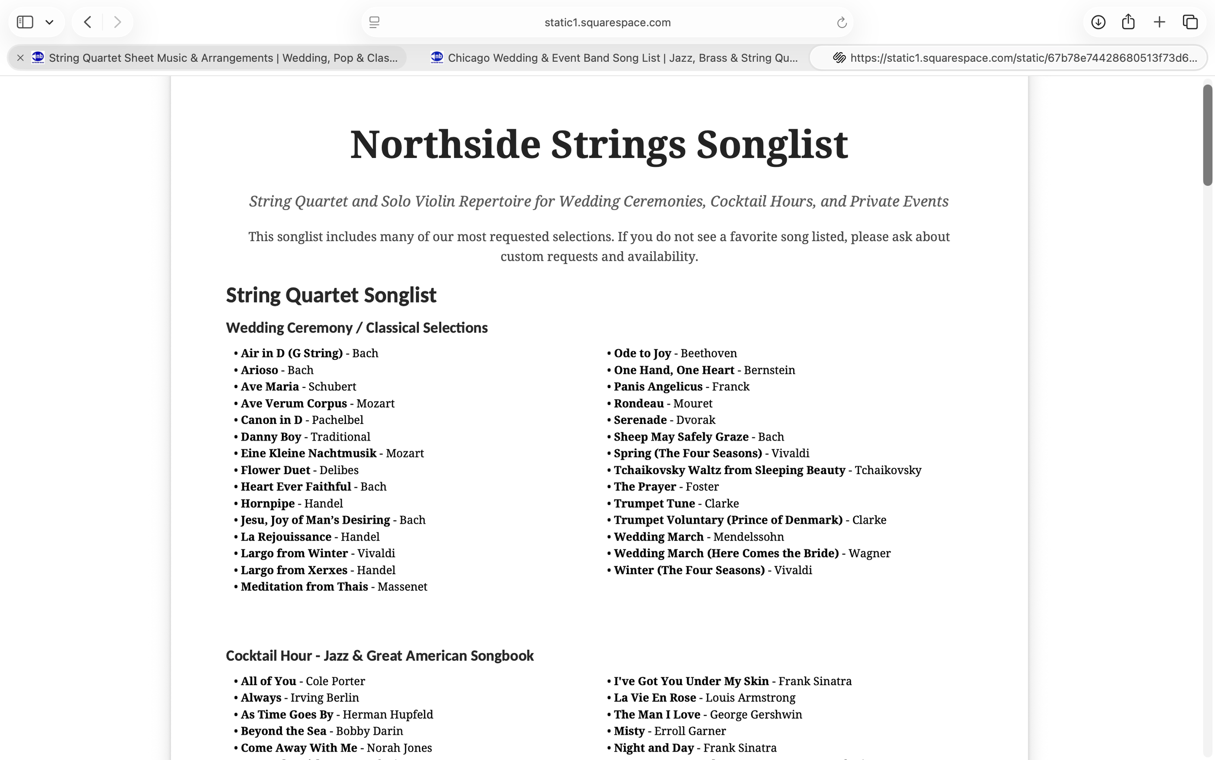 Full Northside Strings Library
