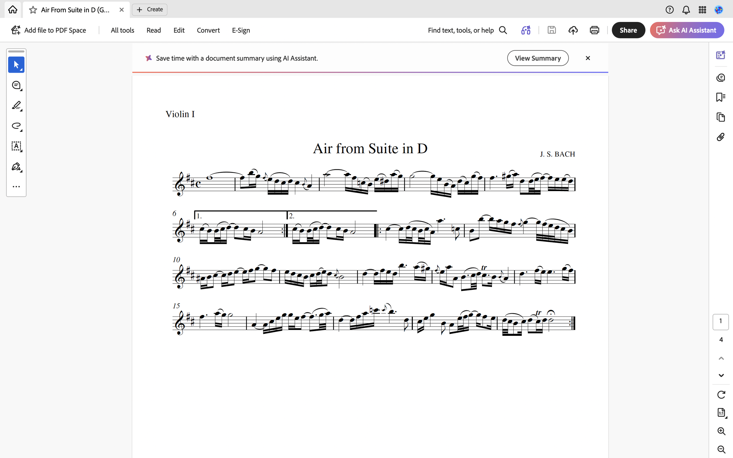 Air from Suite in D (G String)