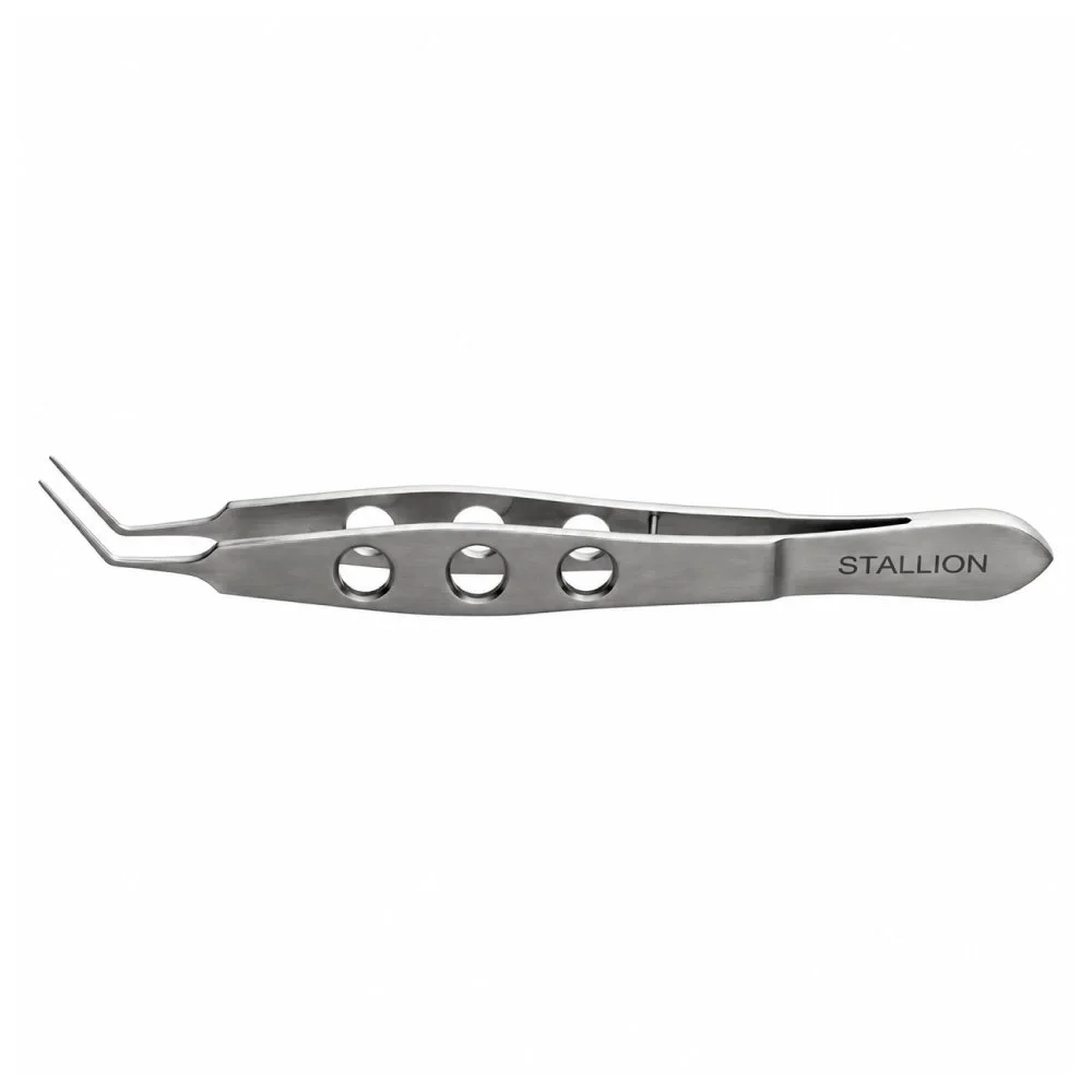ST-16555 MC Pherson Forceps .8 mm Angled 1X2 W/Platform W/O Teeth