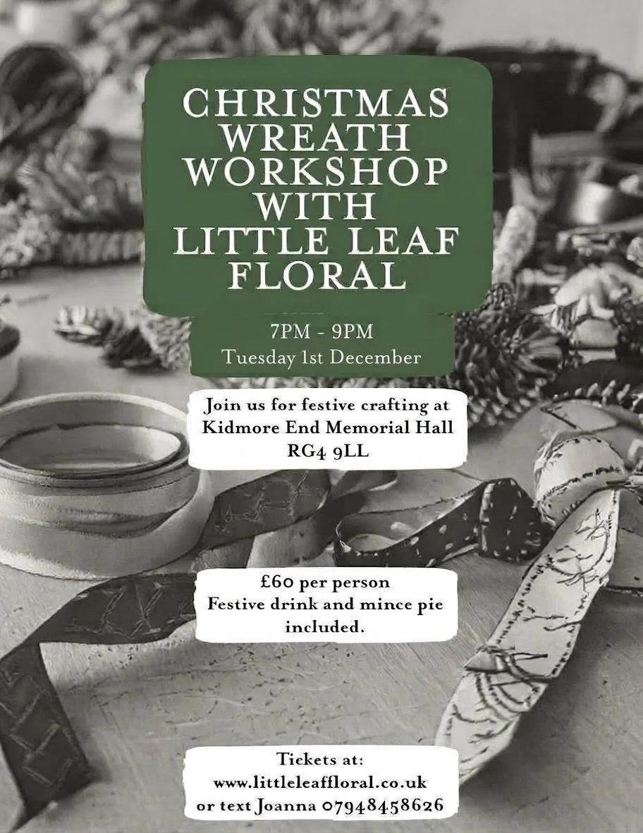Christmas Wreath-making Workshop at Kidmore End Memorial Hall