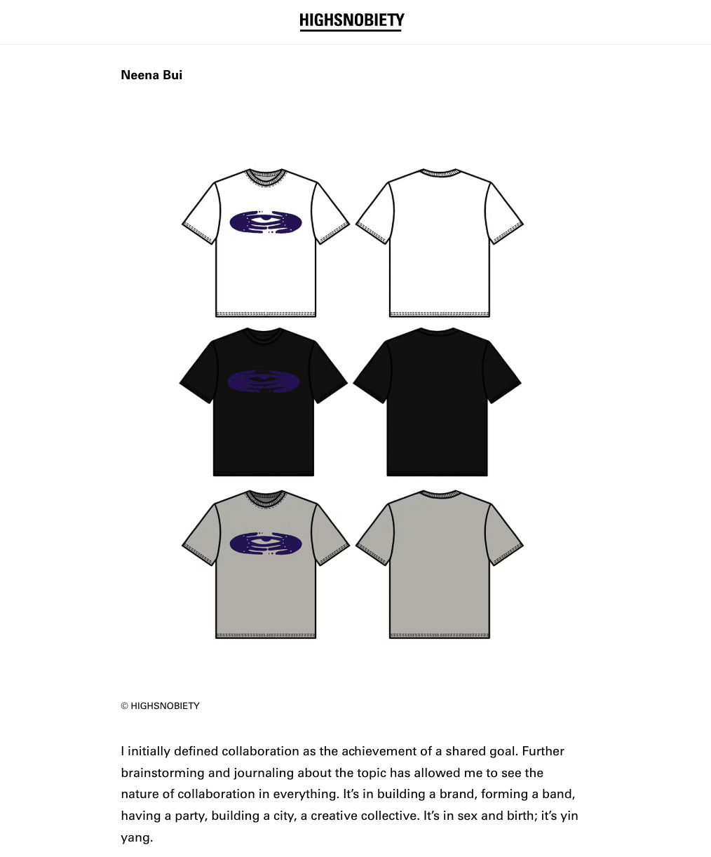 t-shirt design featured in Highsnobiety