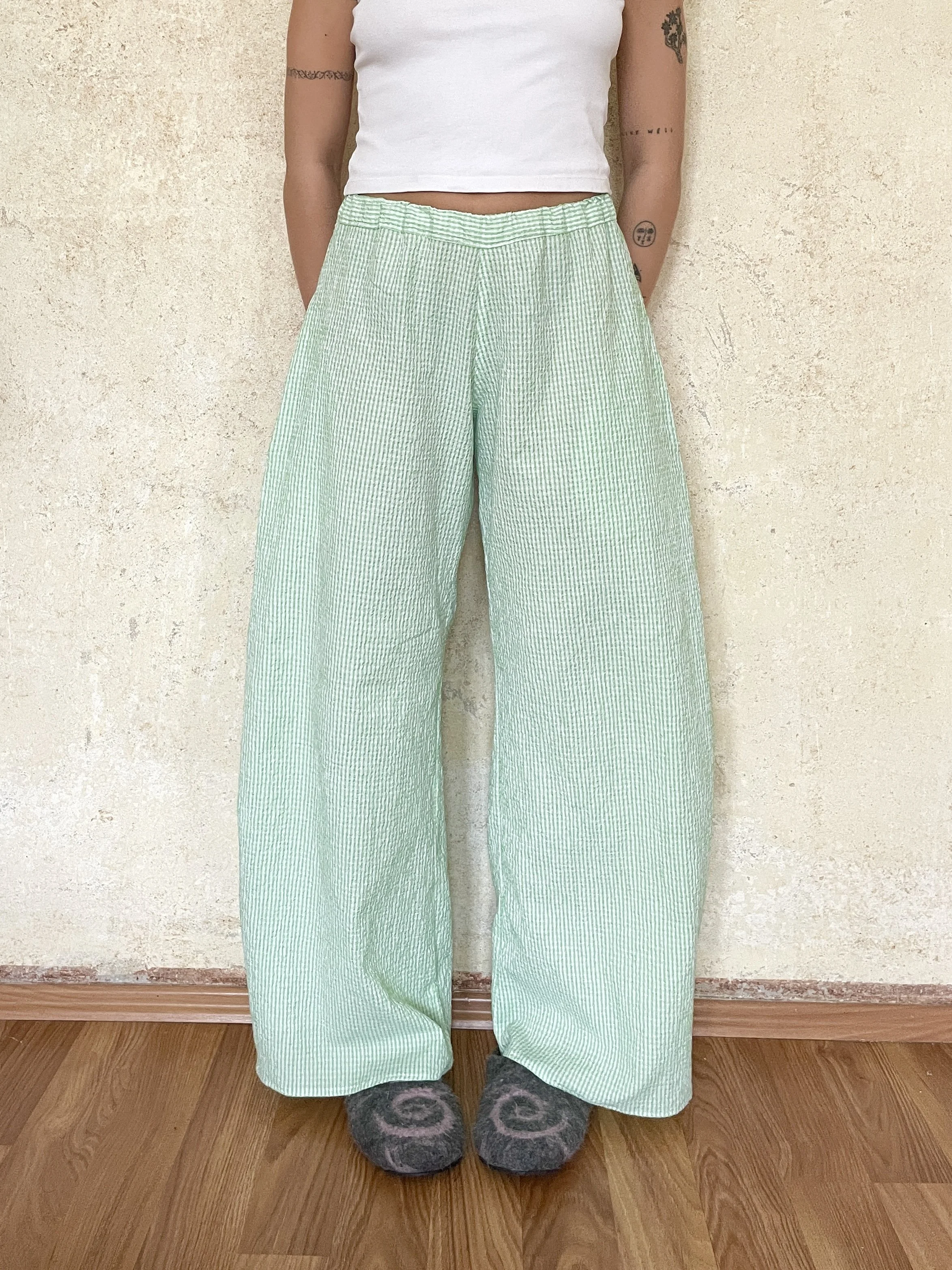 arch pants - green checkered