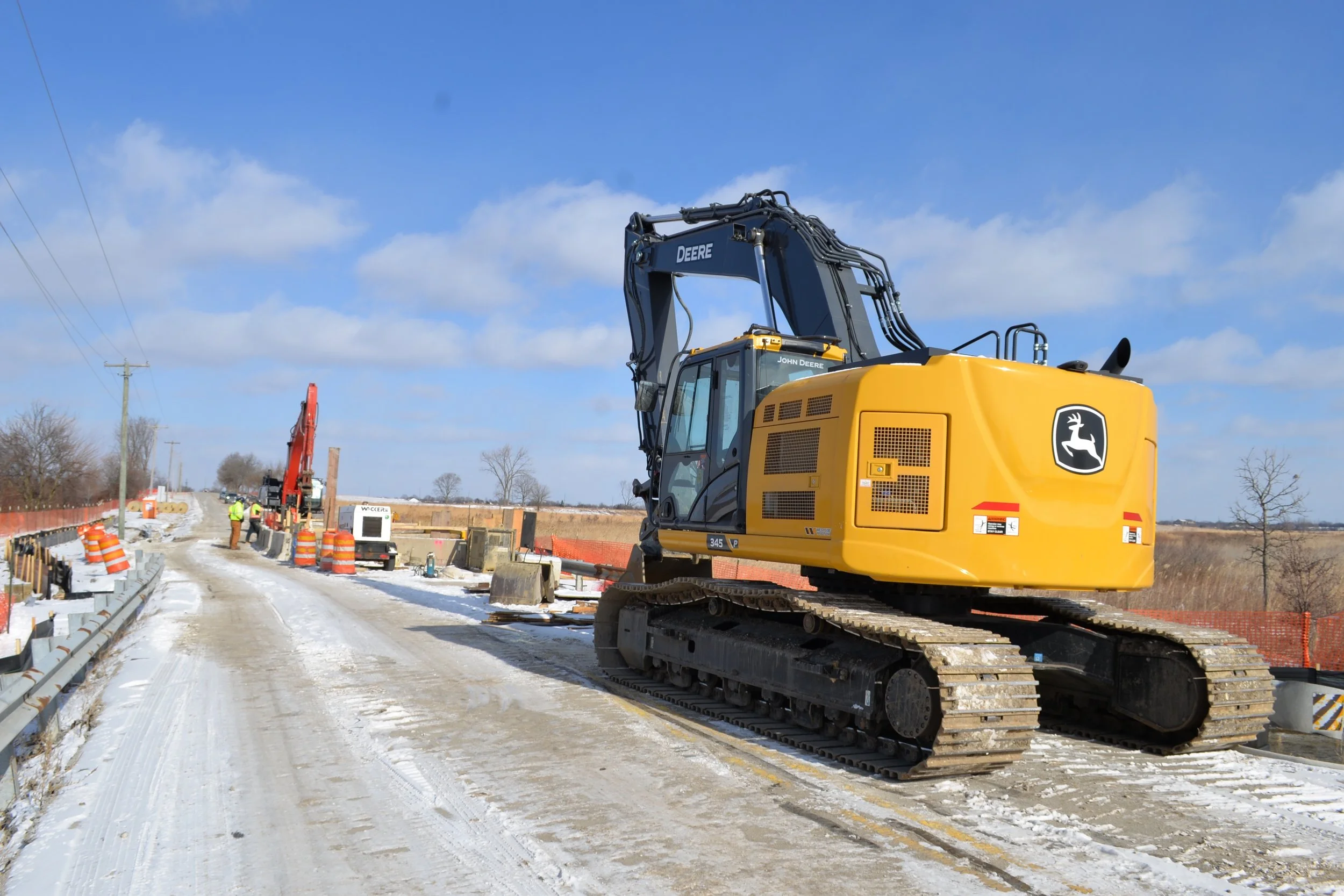 Construction along Book Road looking south of 75th Street, January 2026