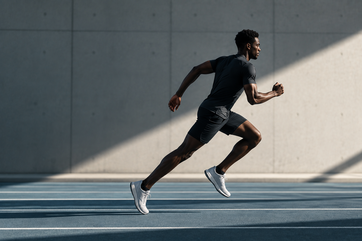 An athlete running during performance training