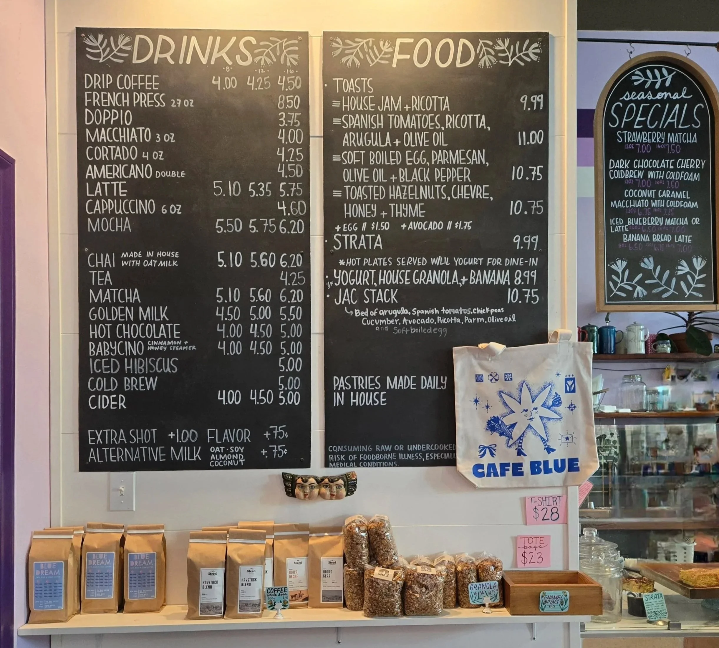 Cafe Blue Menu in Bellingham