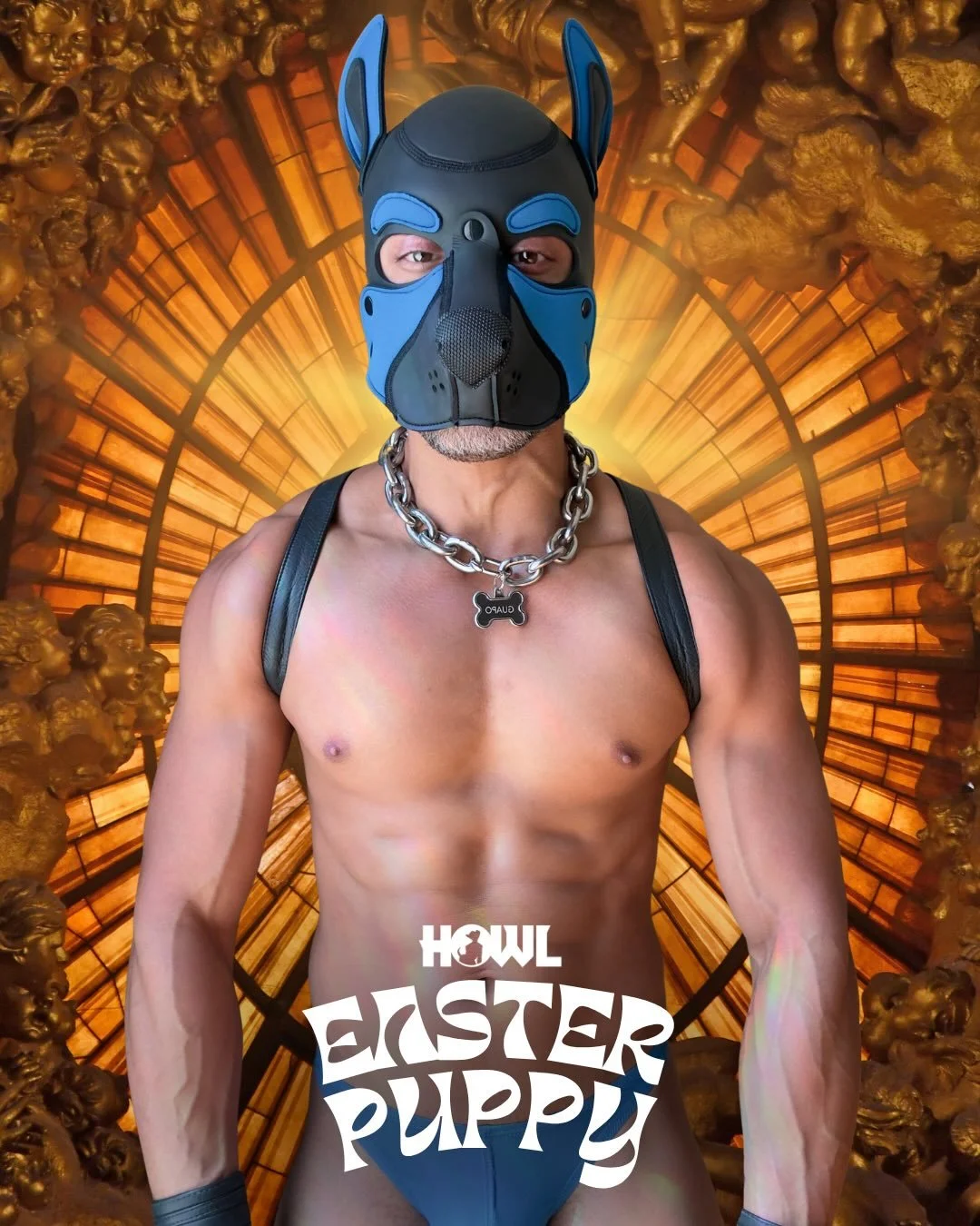 Gogo @dadsmusclepup is a Heavenly Father Figure 🪽

HOWL Easter Sunday April 5th at @precinctdtla 
3pm Yoga by @kingbrothepup 
6pm Drag Show 
featuring @hershiiliqcour @beastlymakeup @novanecrophiliac 
Beats by @razorsharrrp