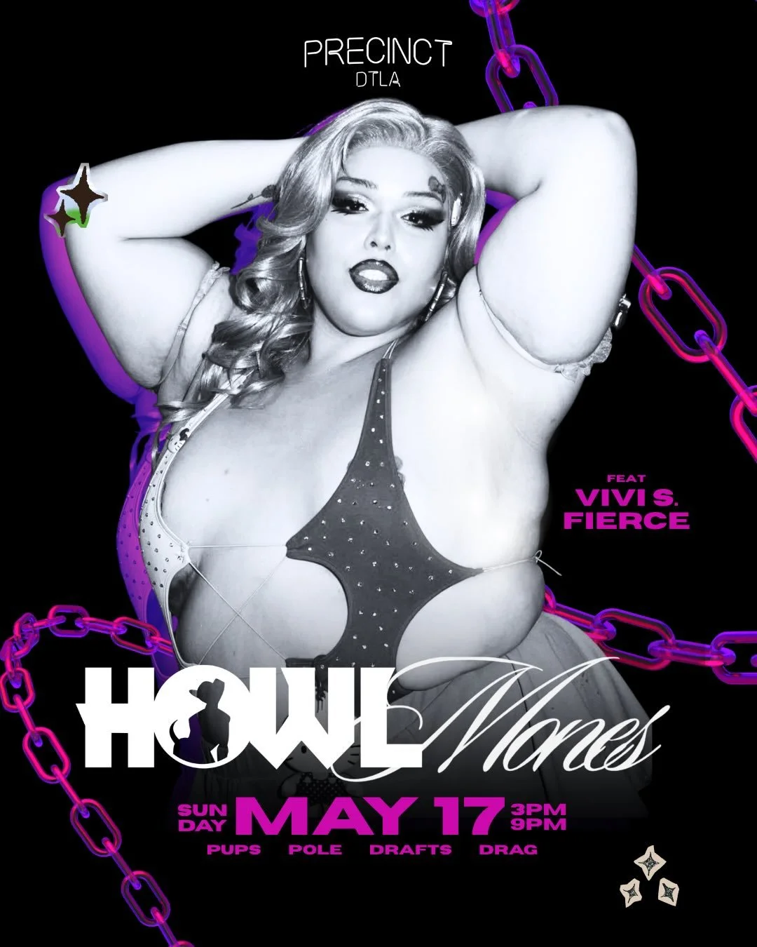 Making puppy dreams come true, it&rsquo;s the angel @vivisfierce ✨

Don&rsquo;t miss this mix of @howldtla and @whxremones_la where pups and pole collides. 

SUNDAY MAY 17th at @precinctdlta 3-9pm. No Cover, specialty cocktails, and 4$ Drafts. 

Feat