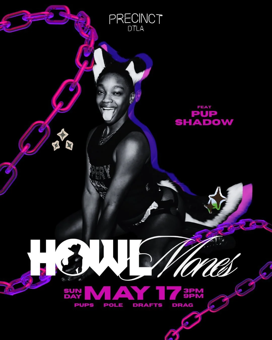 Big Barks and treats for Pup Shadow @shadows_universe1144 returning to the box this Sunday 🐾

Don&rsquo;t miss this mix of @howldtla and @whxremones_la where pups and pole collides. 

SUNDAY MAY 17th at @precinctdlta 3-9pm. No Cover, specialty cockt