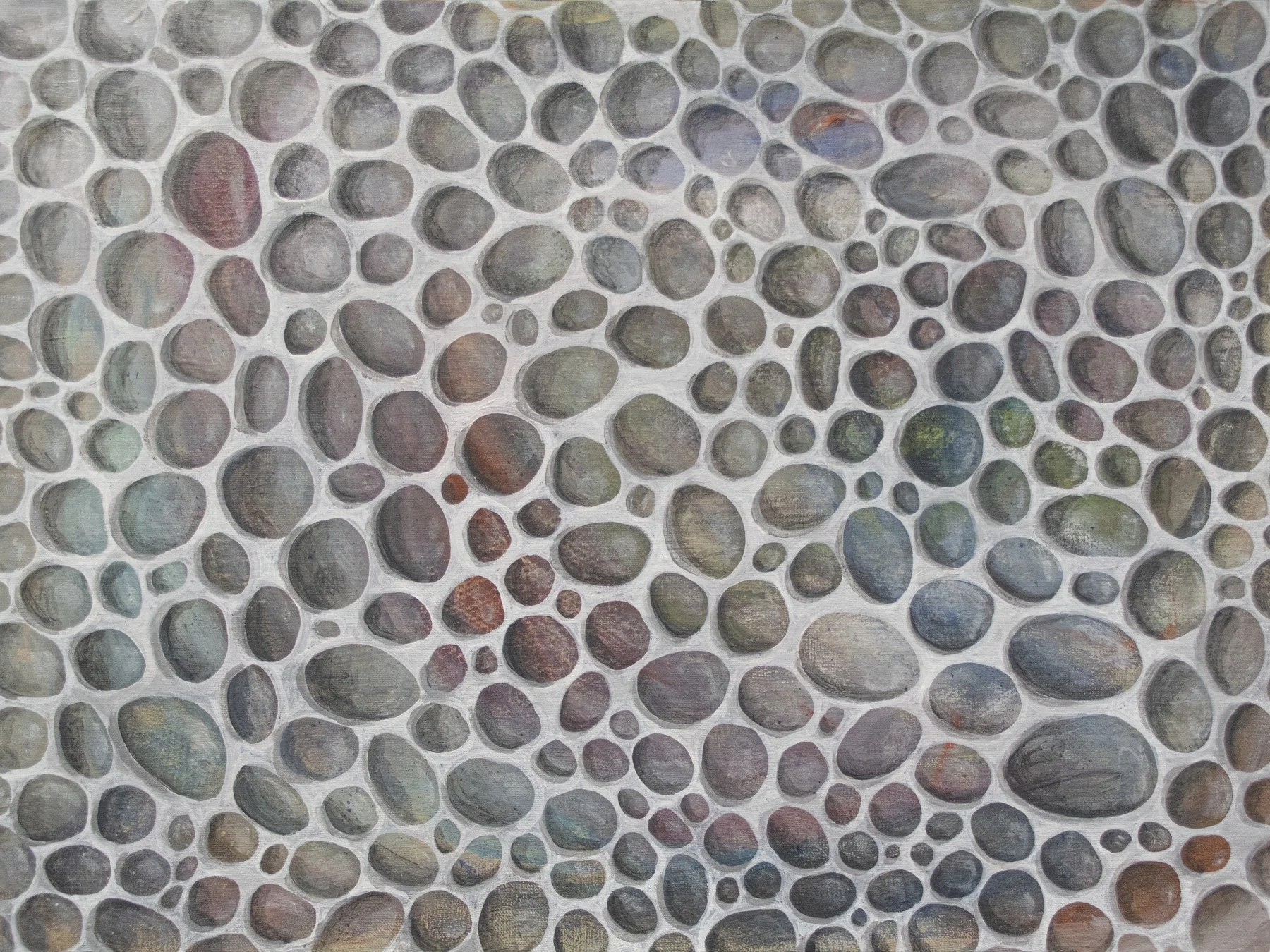 Stones in Red and Teal — Print