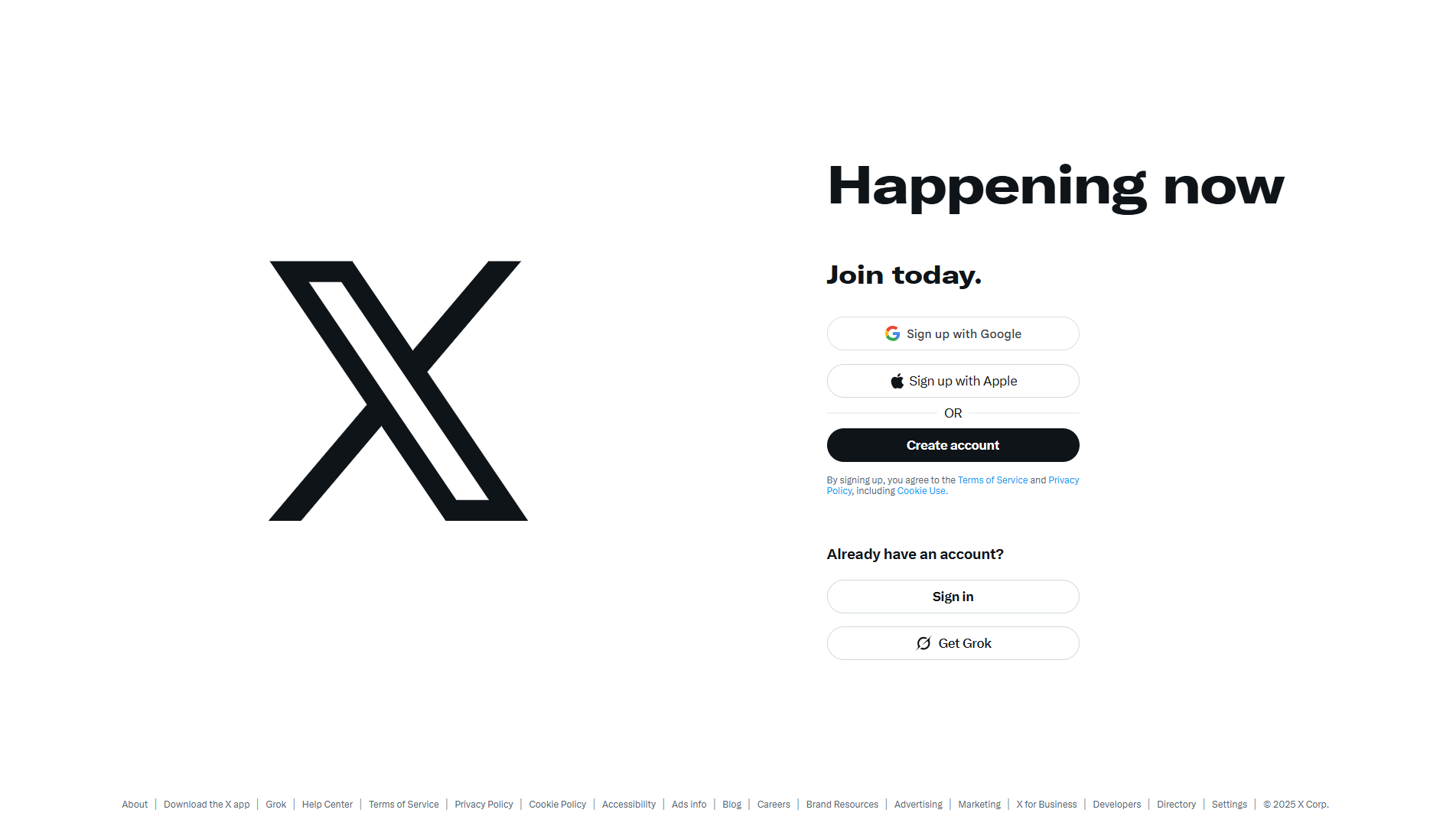 X login page