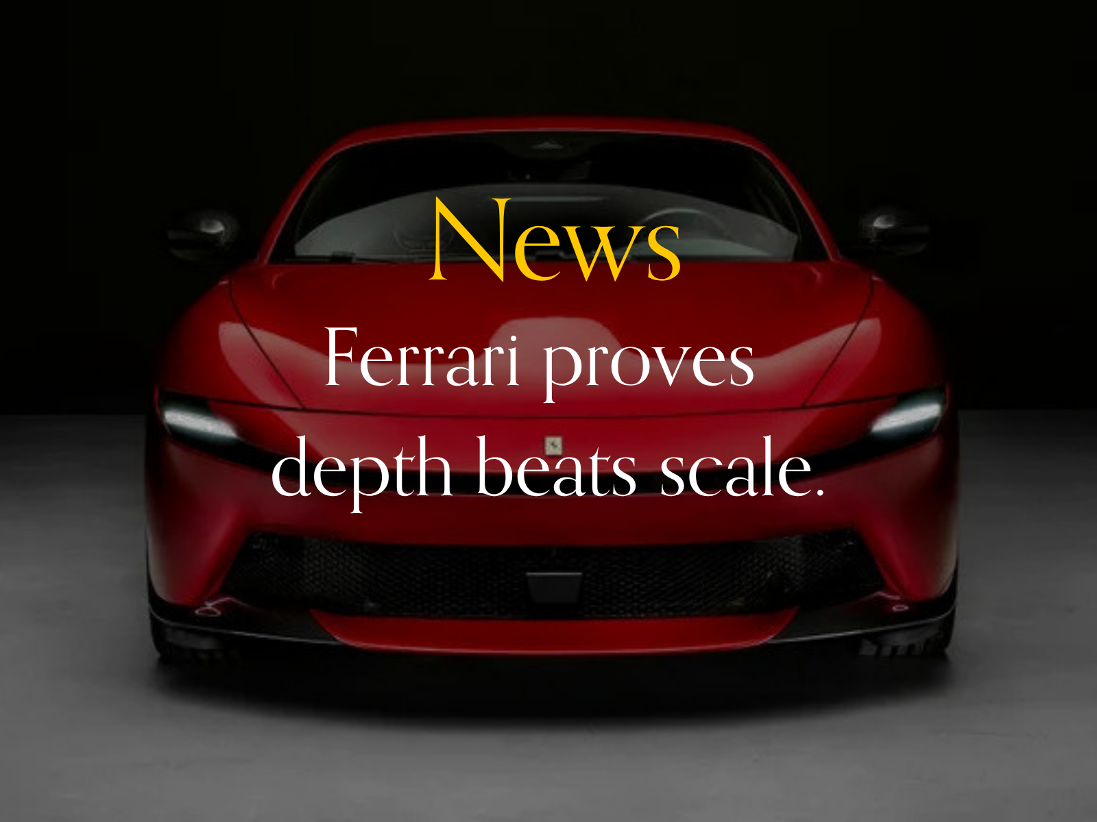 News: Ferrari sells fewer cars, and makes more money.