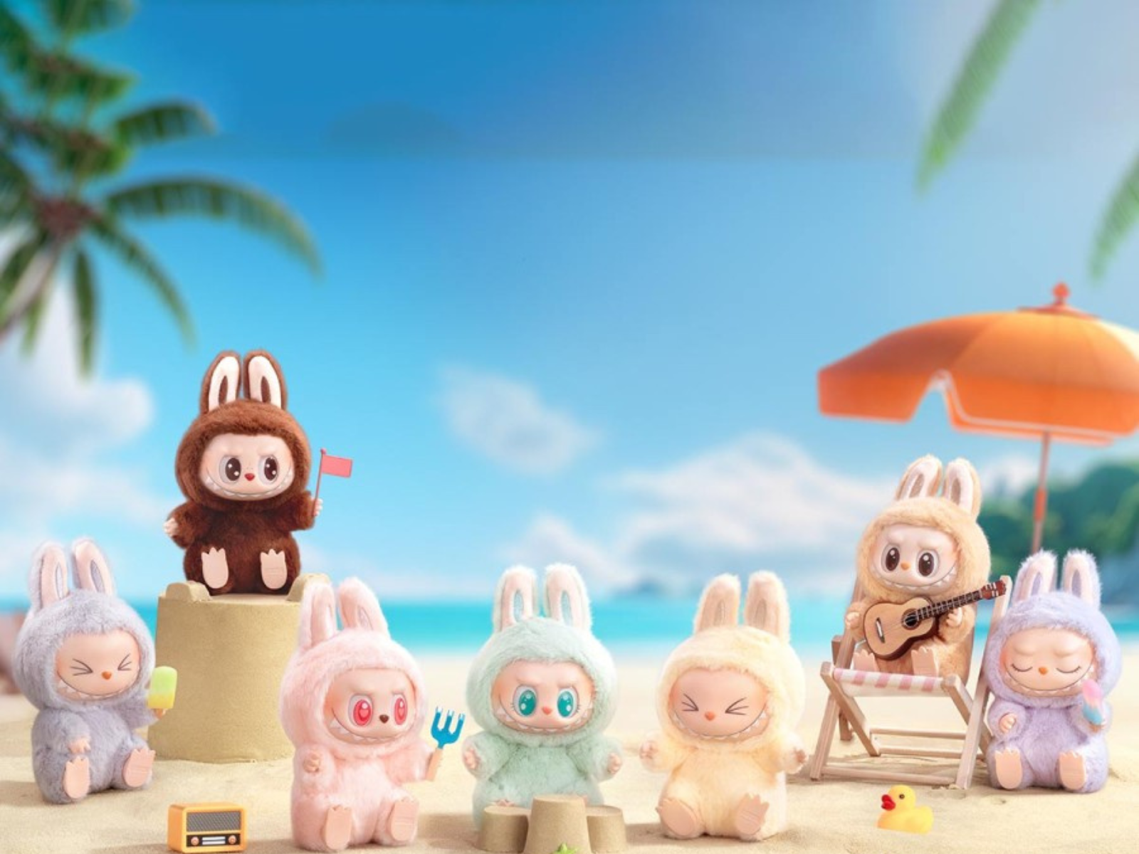 Labubus on the beach