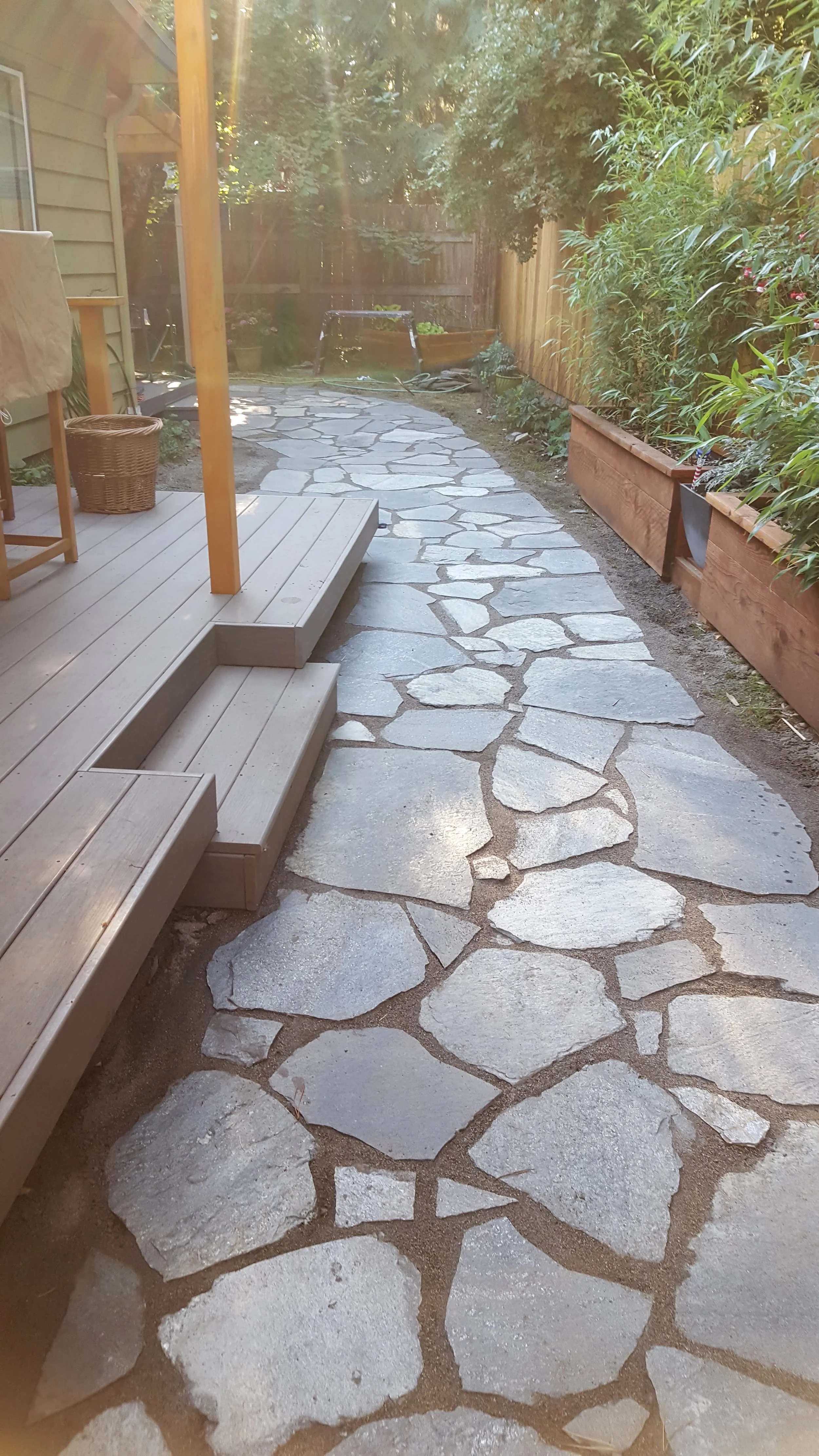 A stone path invites you to linger outdoors.