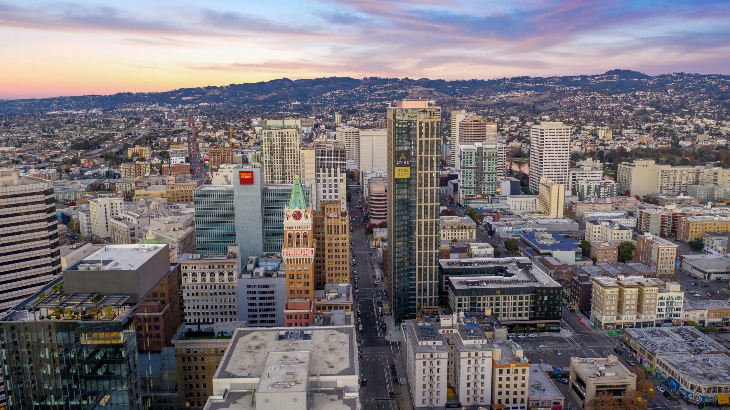 Downtown Oakland during sunset