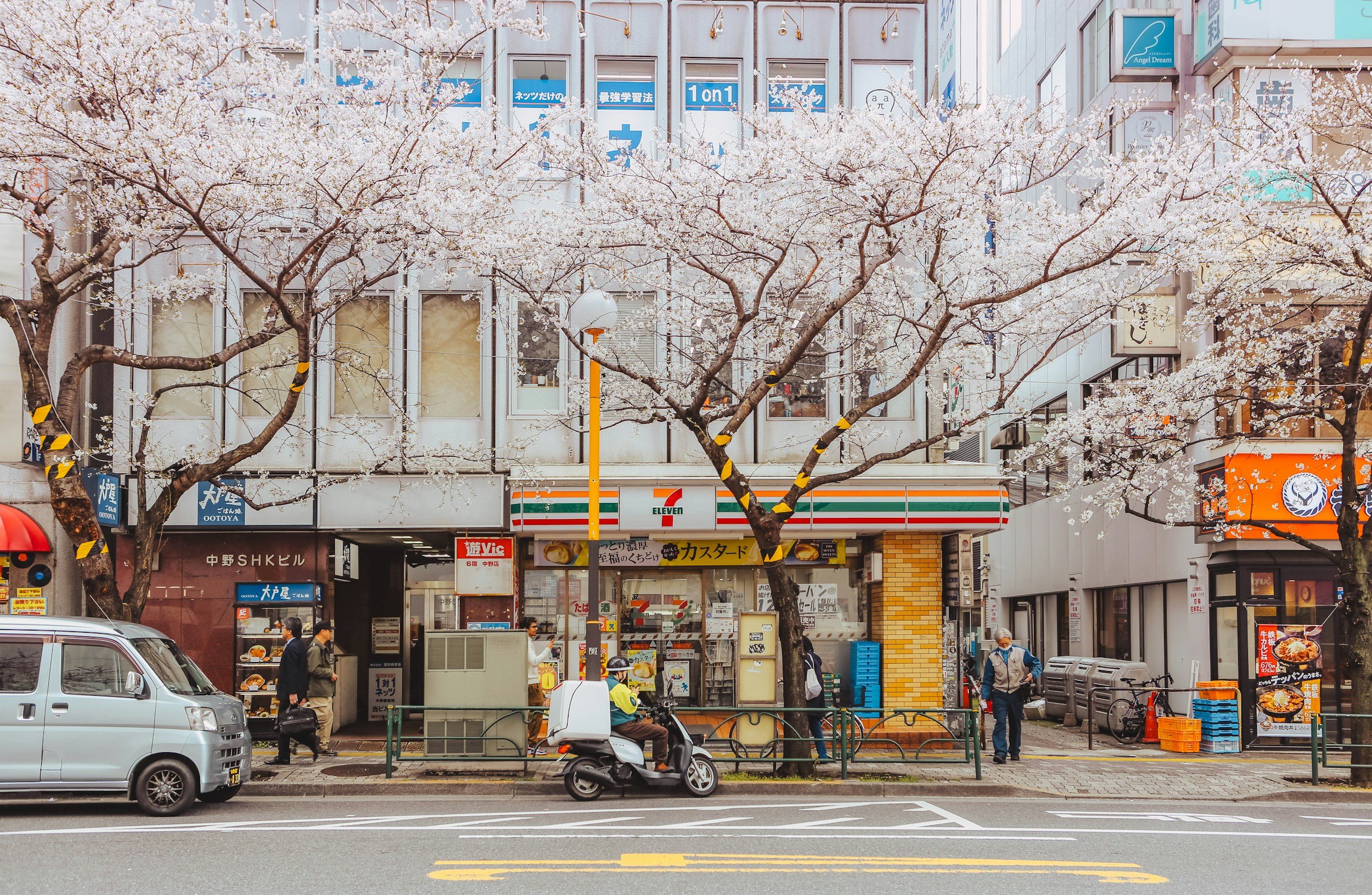 a picture of a street corner in Japan
