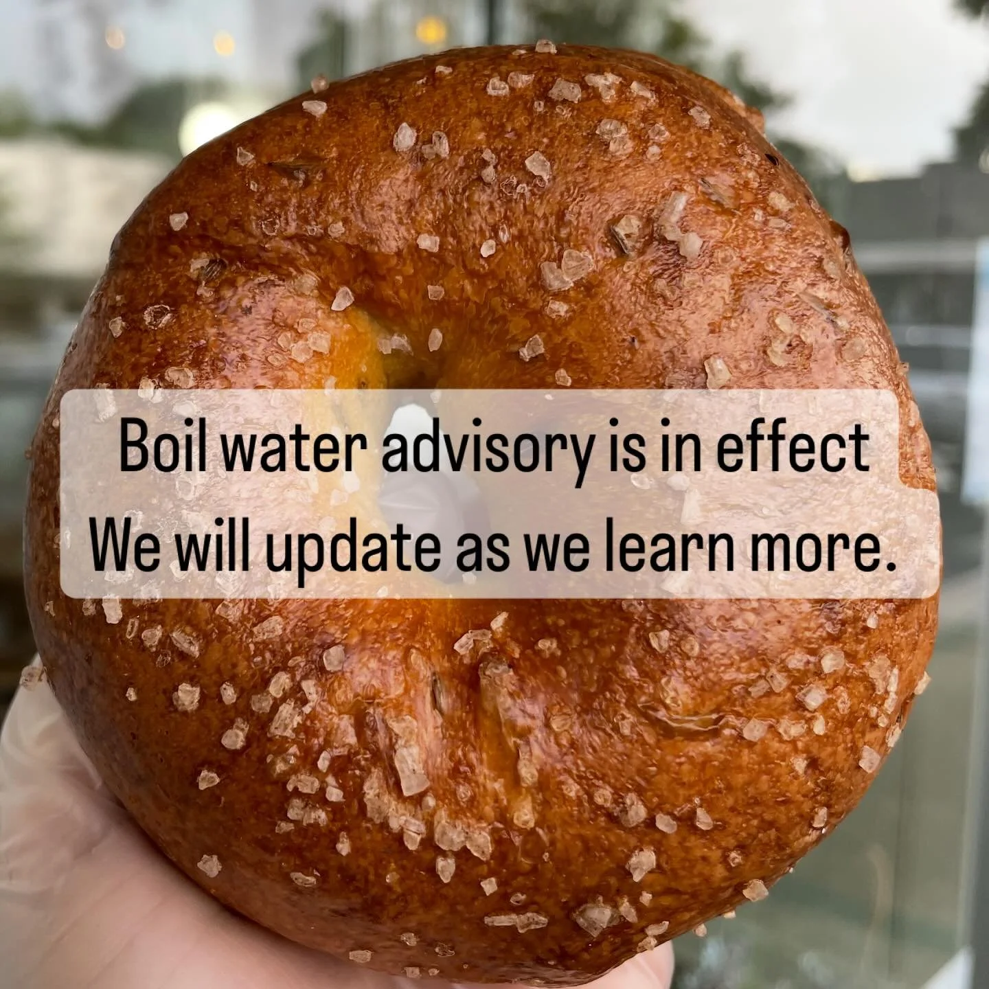 Alrighty folks, pull out your bingo cards for 2025, it&rsquo;s another boil advisory. 

We are tracking the city updates and will let you know if we can be open in any capacity tomorrow. Luckily our bagels are made days in advance, so our product is 