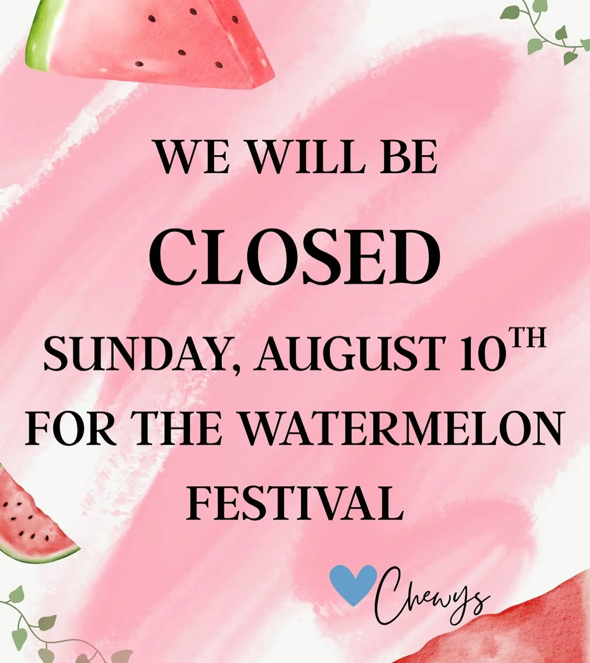 Come and get your bagels today because tomorrow we are CLOSED for the watermelon festival. 🍉 

See you again Wednesday!