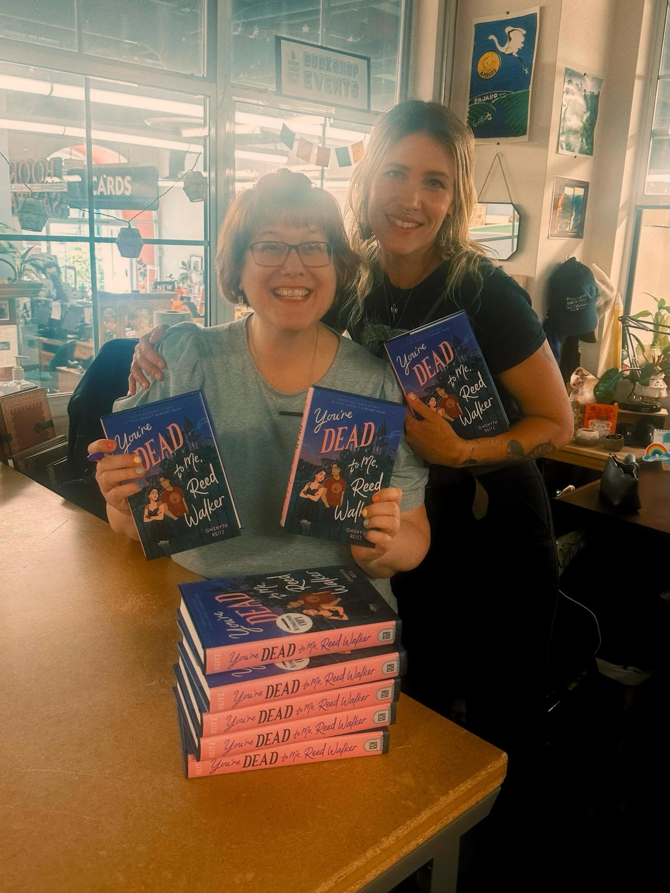 This week has been packed with events + friends so I haven&rsquo;t had a chance yet to share how special it was to head to one of my all-time FAVORITE indie bookstores, Bookshop Santa Cruz, to sign stock for YOU&rsquo;RE DEAD TO ME, REED WALKER! 👻🎓
